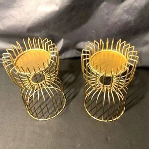 Bird Cage Scott Livng Bronze color pair of Candle Holders wine server